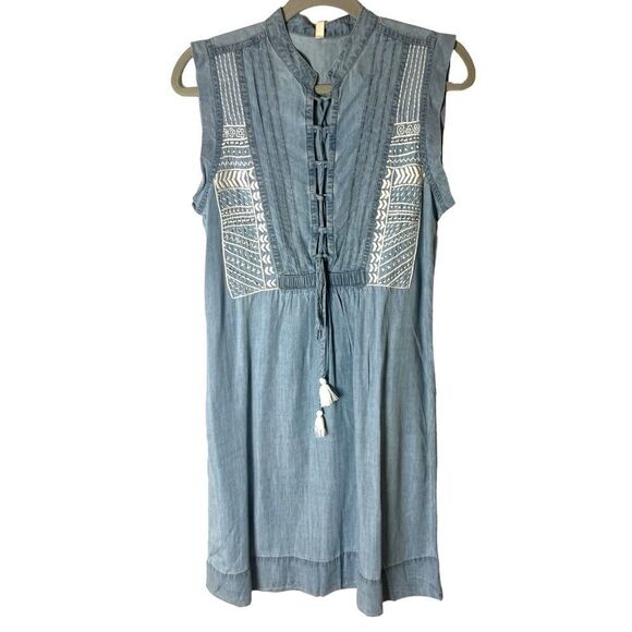 RAGA Dresses & Skirts - Raga Denim Embroidered Mini Dress